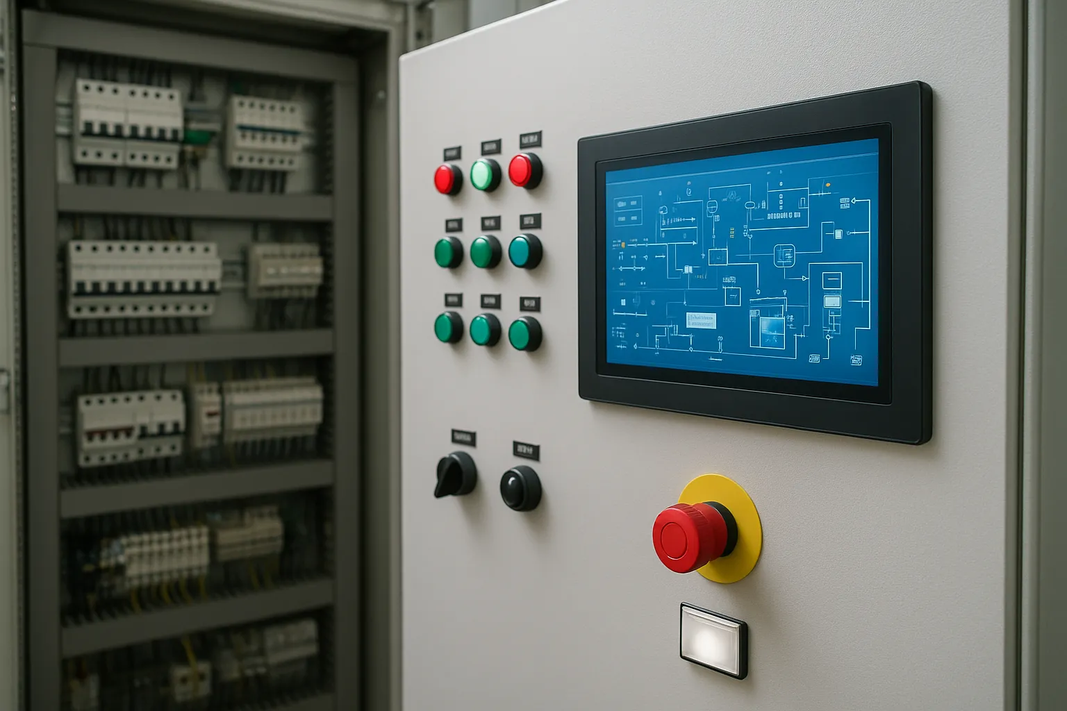 tablero de control eléctrico con SCADA y HMI México